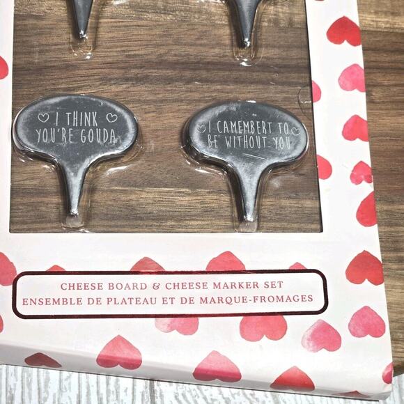 Coco + Lola Cheese Board & Cheese Marker Set Acacia Wood LOVE NWT Charcuterie - Picture 2 of 6